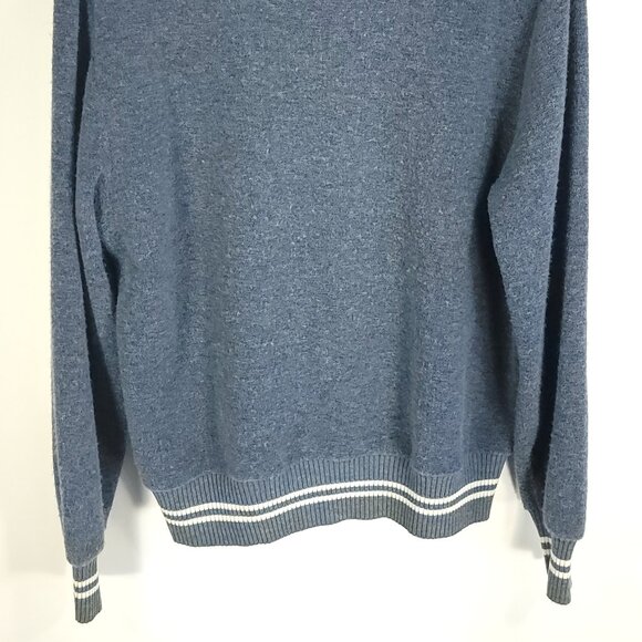 Vtg Intrepid Sweater Men's Large Blue Pullover V Neck Grandpa Preppy Grunge - Picture 6 of 8